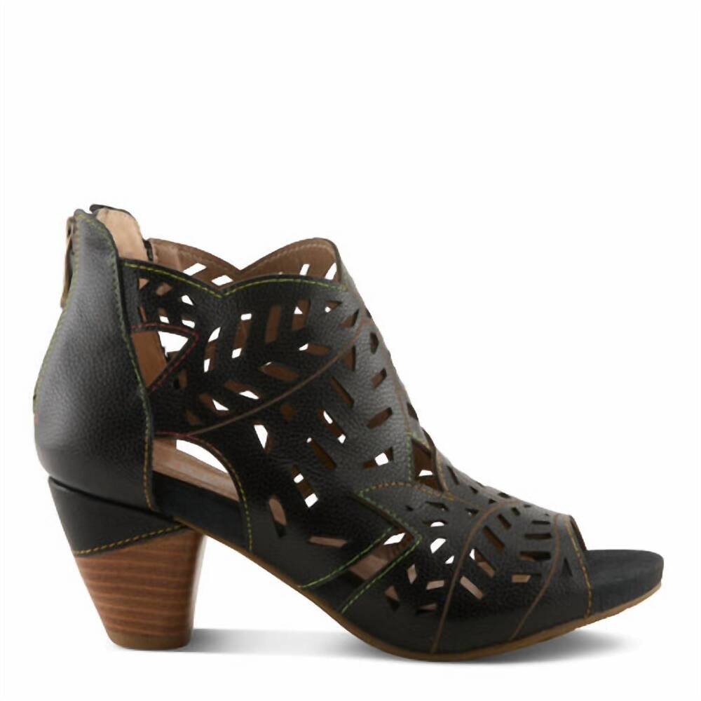 NEW SPRING STEP SHOES women's icon laser cut sandals in black